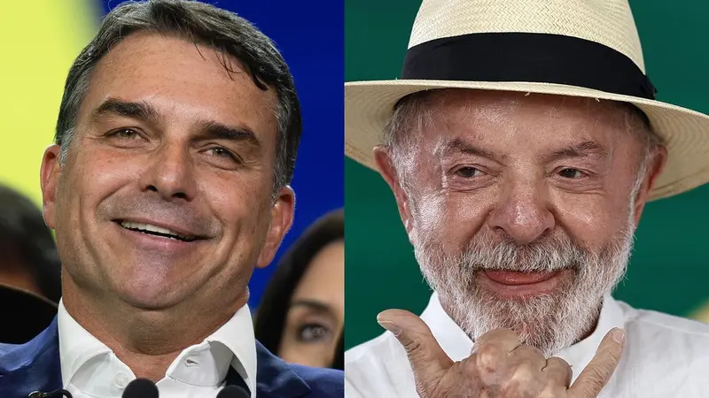 Brazilian presidential runoff candidates Luiz Inácio Lula da Silva and Flávio Bolsonaro