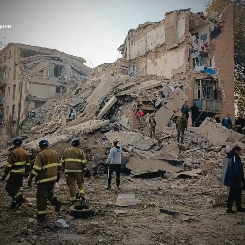 Residential building damage and energy disruptions after Russia's October 7 attack on Ukraine